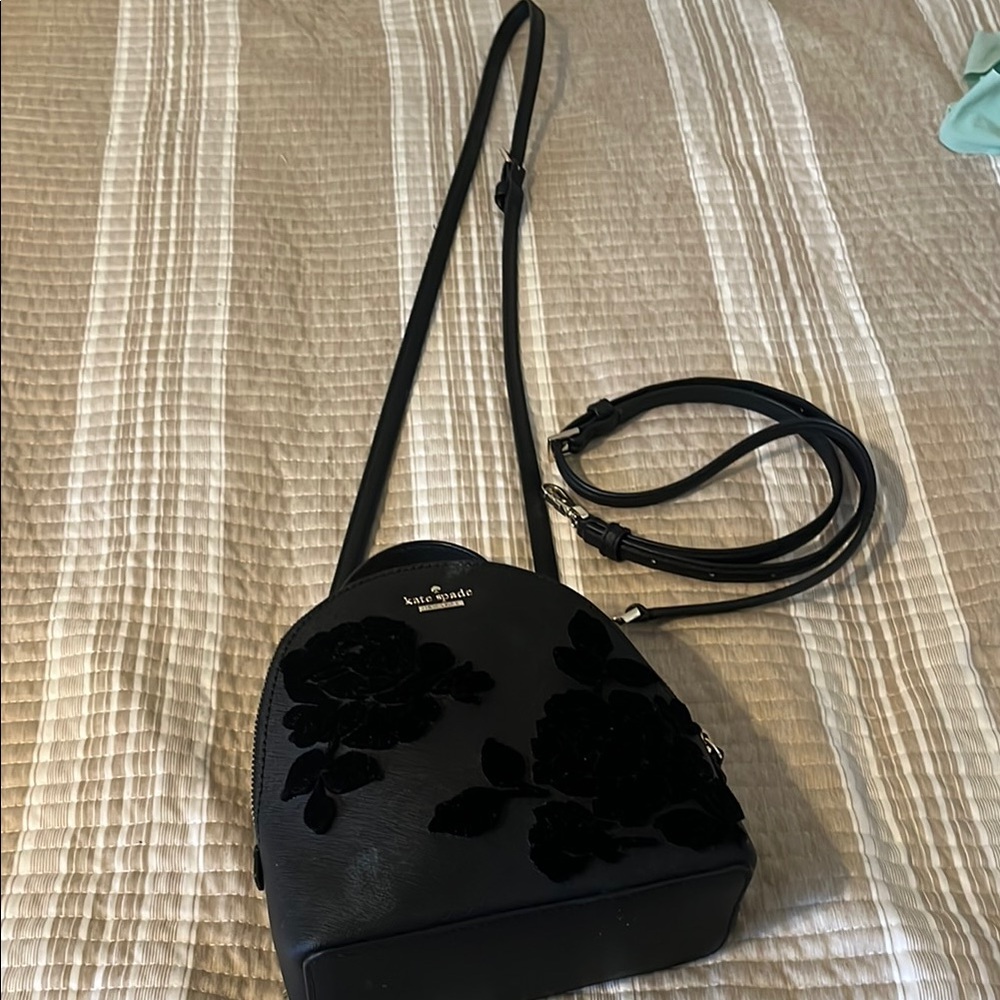 Kate Spade Black Floral Backpack/crossbody